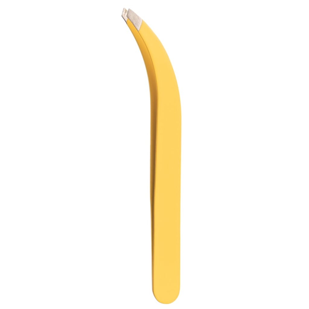 Pinzetta per ciglia gialla con punta angolata