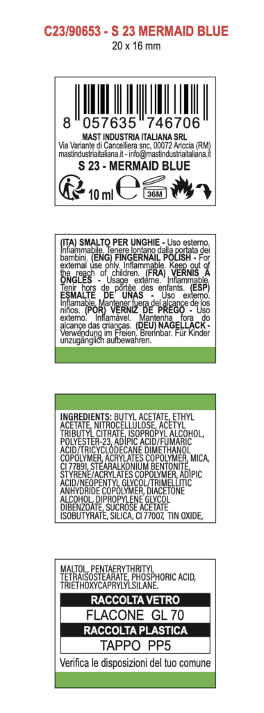 etichetta elettronica ambientale mermaid blue