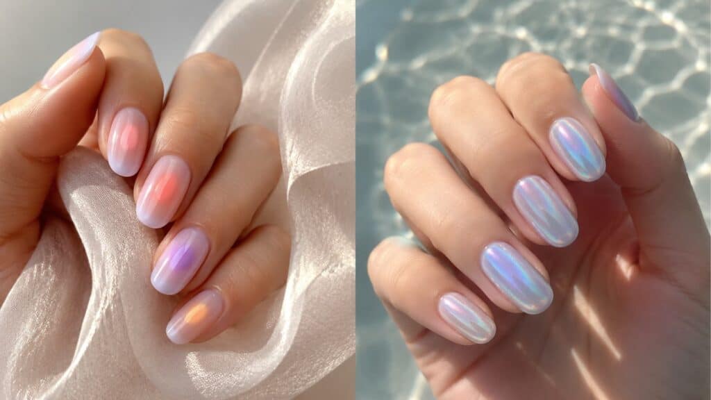 aura nails e mermaid nails