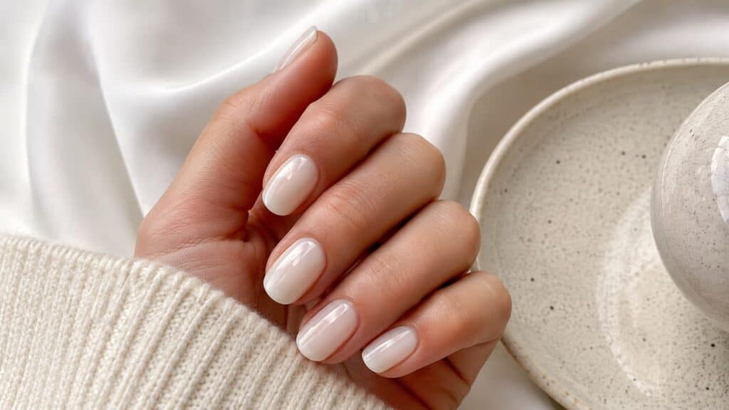 milky nails e cloud dancer