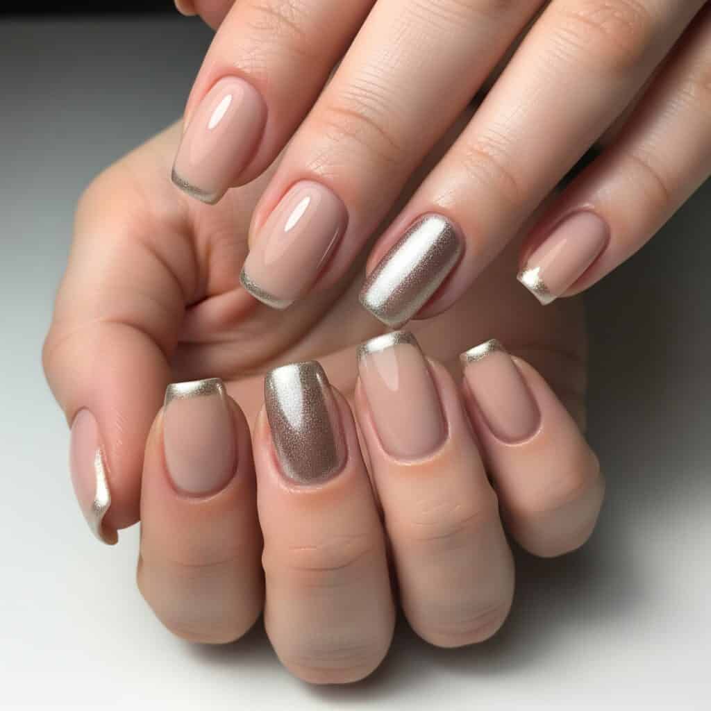 nail art natural chrome finish