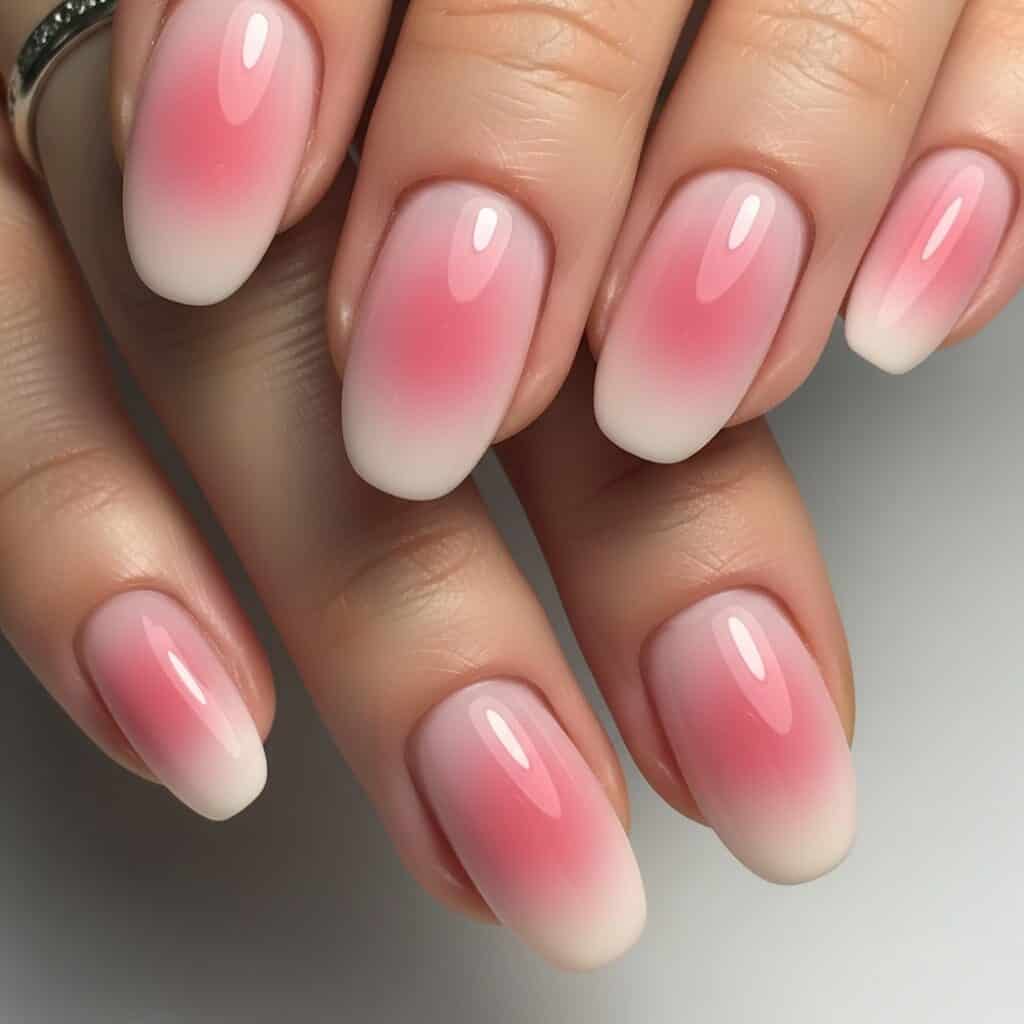 unghie naturali effetto blush