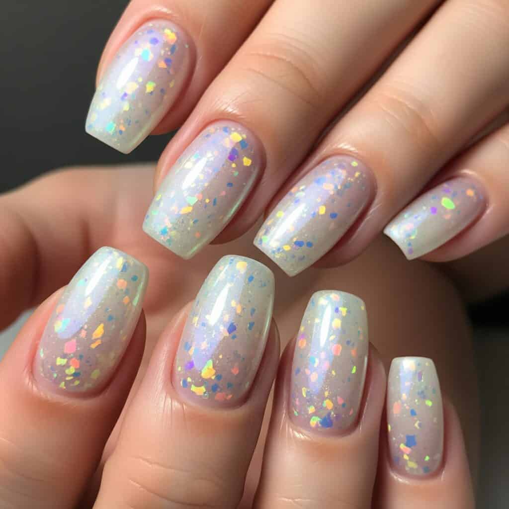 unghie naturali effetto mermaid