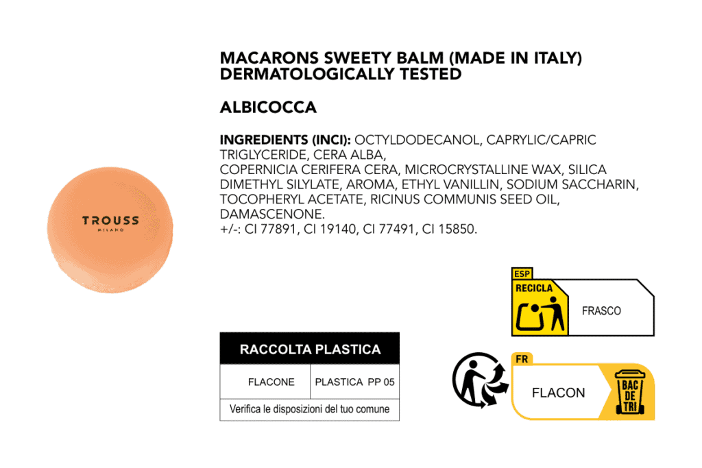 INCI sweety balm Macarons Albicocca